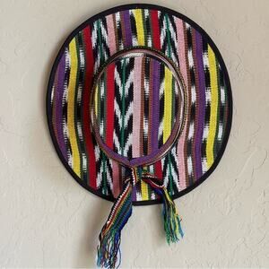 Big jaguar 53 palm and cotton‎ hand woven sombrero, multicolored hat
